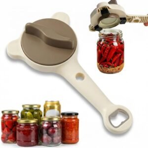 4-in-1 Jar Opener, 2026 New Multi-Functional Retractable Jar & Bottle Opener, Stainless Steel Jar Opener for Kitchen Use, Easy Grip Opener for Arthritis Sufferers (1, White)