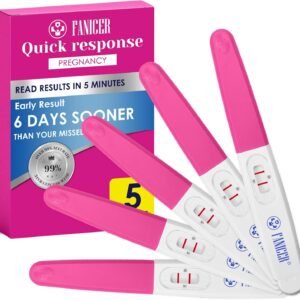 5 Count Early Detection Pregnancy Tests, Pregnancy Test Kit, Accurate Early HCG Detection for Women, Quick and Easy to Use, Easy at-Home Pregnancy Tests, Individually Packed(Rose red)