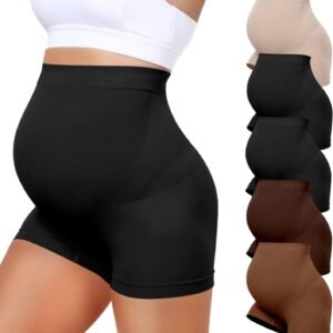 5 Pack Maternity Shapewear Seamless Underwear Over Bump Pregnancy Shorts High Waist Panties Under Dress Belly Support