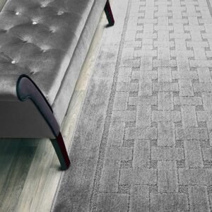 8 ft Long, Grey, Non-Slip Washable Carpet Runner Rug with Rubber Backing, Custom Floor Mat for Kitchen Hallway Stairs Bedroom Bathroom Entryway, Your Choice of Length (26" X 8')