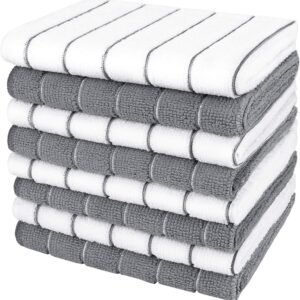 AIDEA Kitchen Towels, Absorbent Dish Cloth for Kitchen, Soft Dish Towels for Home, Multi-Purpose Cloths for Household Cleaning and Drying-8PK, 12”x12”