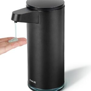 AIKE SensePro Automatic Soap Dispenser Type-C Rechargable, Stainless Matte Black Coating 12.8 fl.oz. for Liquid Soap
