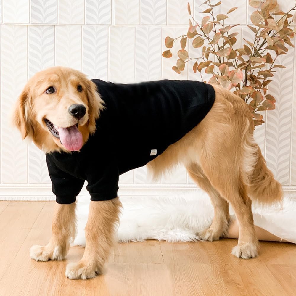 ANIAC Fall Large Dog Sweater, Girls & Boys, Dog Hoodie, Warm Pet Clothes 82-110 lbs (8XL, Black) - Image 2
