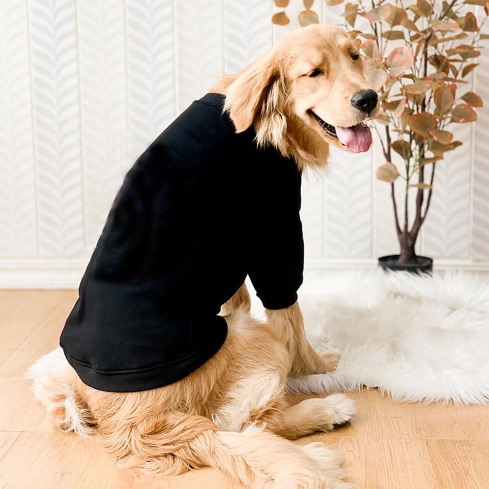 ANIAC Fall Large Dog Sweater, Girls & Boys, Dog Hoodie, Warm Pet Clothes 82-110 lbs (8XL, Black)