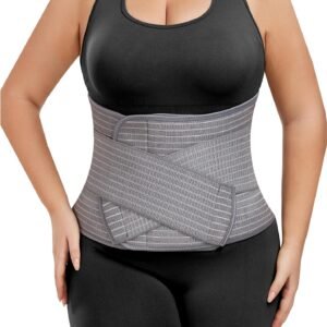 Abdominal Binder Post Surgery - Postpartum Belly Band Wrap | Post C Section Belly Binder Recovery Belt | Stomach Compression Hernia Belt For Men or Women After Pregnancy, Hysterectomy (Small/Medium)