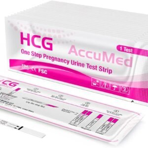 AccuMed Pregnancy Test Strips, 25-Count Individually Wrapped Pregnancy Strips, Early Home Detection Pregnancy Test Kit, Clear HCG Test