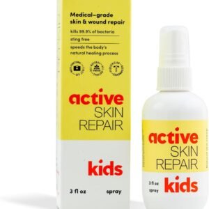 Active Skin Repair Kids First Aid Spray - Non-Toxic & Natural Kids Antiseptic Formula for Minor Cuts, Wounds, Scrapes, Rashes, Sunburns, and Other Skin Irritations (3oz Spray)