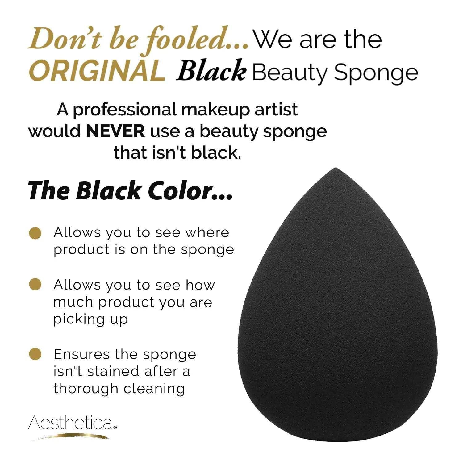 Aesthetica Cosmetics Beauty Sponge Blender - Latex Free and Vegan Makeup Sponge Blender - For Powder, Cream or Liquid Application - One Piece Make Up Sponge - Image 2
