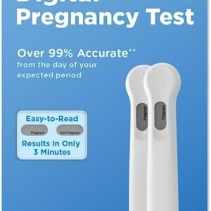Amazon Basic Care Digital Pregnancy Test, Early Detection 5 Days Before Missed Period, Pack of 2