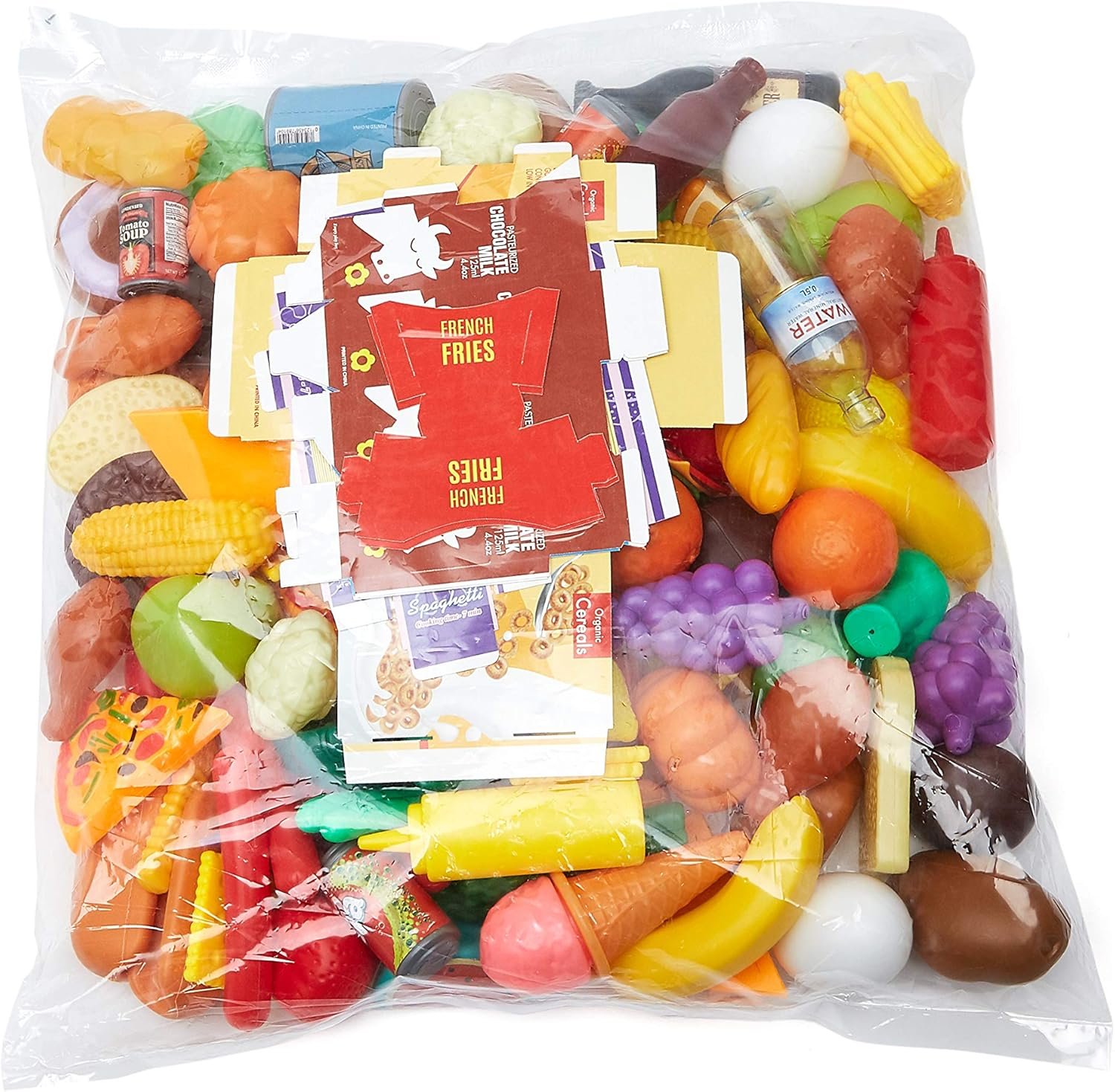 Amazon Basics Pretend Play Food Toy Set for Kids Ages 3 and Up, 150 Pieces, Multicolor - Image 2