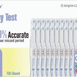 Amplim Early Result Pregnancy Test Sticks | 6 Days Early Detection Pregnancy Tests at Home, 99.99% Accurate, Ultra Sensitive 10 MIU/ml | Fertility HCG Midstream/Dip Rapid Test | 30-Pack
