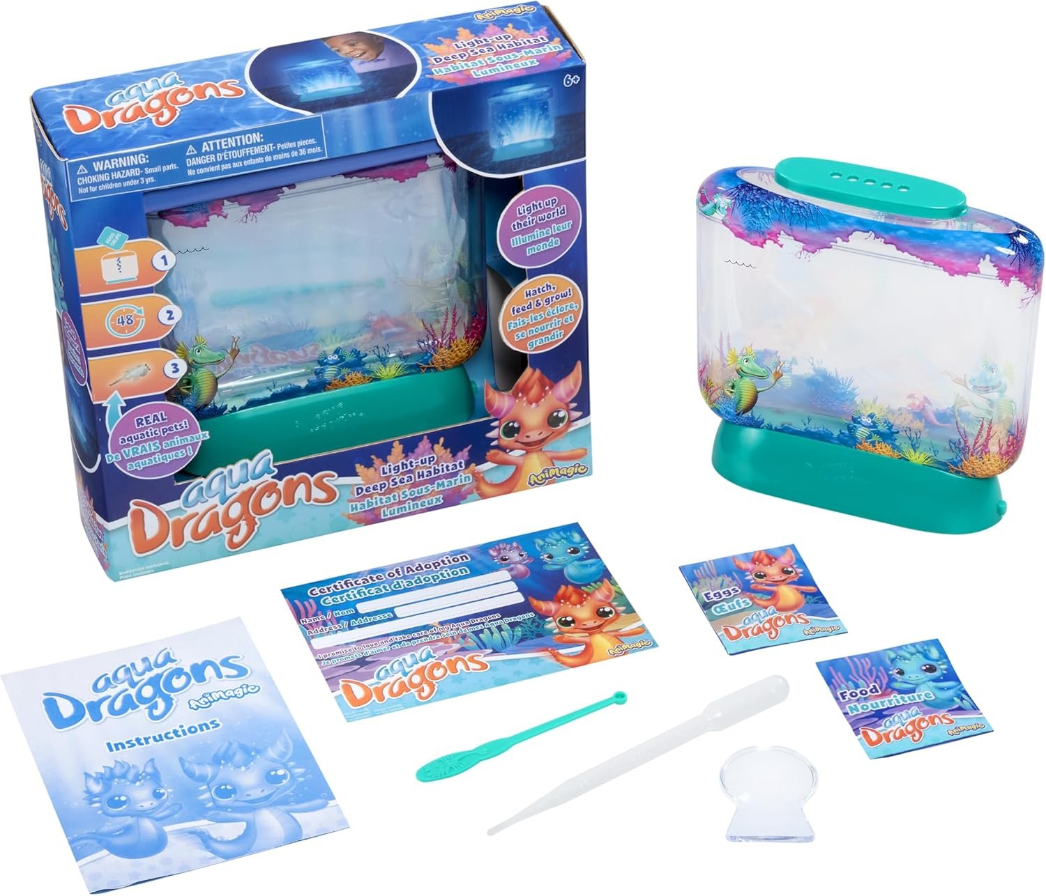Animagic Aqua Dragons Light-Up Deep Sea Habitat | Build an Aquatic Ecosystem, Watch Prehistoric Pets Hatch & Grow Science Kit | Ages 6+ (Packaging may vary) - Image 2