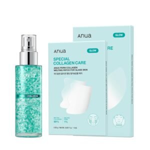 Anua PDRN Collagen Plumping & Firming Care Set, PDRN Salmon DNA Glow Serum Spray, Collagen Patch Neck & Facial Fine Line, Face Mist & Melting Duo for Perfect Home Care, Korean Skincare Set