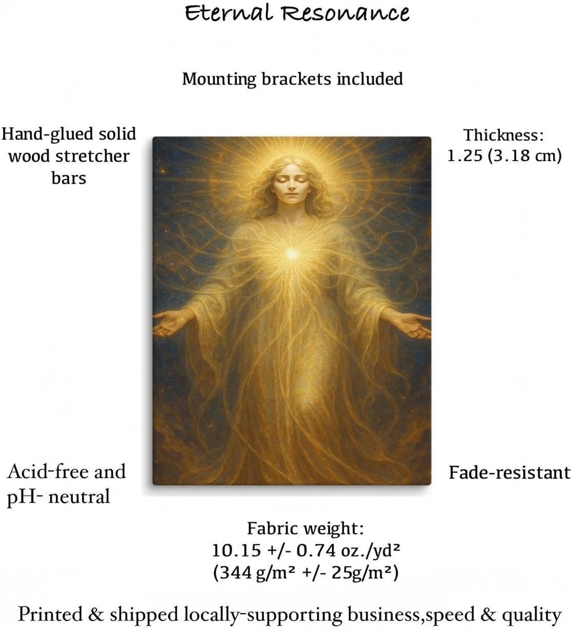 ArtHalls Gallery Eternal Resonance Modern Abstract Wall Art Ready to Hang 20″×16″ Canvas Printed in USA for Home or Office Décor - Image 2