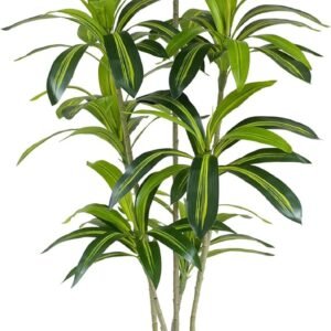Artificial Dracaena Tree 6ft Tall - Green Silk Realistic Fake Plants for Office Home Living Room Bedroom Decor Indoor Outdoor with Pot Large House Faux Floor Plants