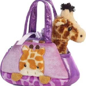 Aurora World Fancy Pals Peek-A-Boo Giraffe Pet Carrier Orange, 7 inches