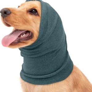 BRKURLEG Dog Calming Hoodie, Ear Muffs for Noise Protection, Dog Head Cover Sleeves Ears Covers, Pet Ear Covers Hood for Anxiety Relief, Hematoma, Grooming and Force Drying, Purple, L