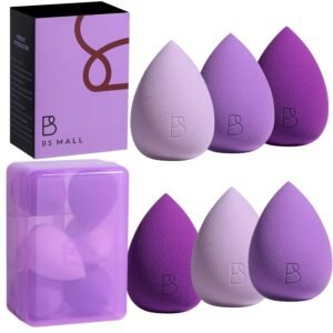 BS-MALL Makeup Sponge Set 6 Pcs – Premium for Flawless Foundation, Powder & Blush Application