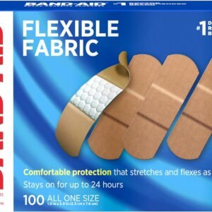 Band-Aid Brand Flexible Fabric Sterile Adhesive Bandages, Comfortable Cushioned Wound Care & Protection for Minor Cuts, Scrapes & Burns, First Aid, Hurt-Free Comfort Pad, One Size 1x3 In, 100 Count