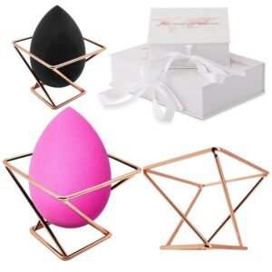 Beauty Sponge Holder - Rose Gold Foundation Beauty Blender Holder - Makeup Brush Organizer Rack Case - Vanity Storage - Display Make Up Puff Sponge Drying Stand (Pack of 1)