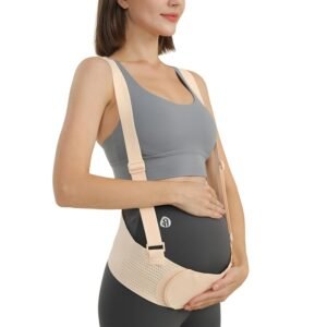 Belly Bands For Pregnant Women,Maternity Belly Bands for Pregnant Women with Adjustable Back Brace Straps for Back/Pelvic/Hip Pain,pregnancy belly band,Breathable Abdominal Binder.(Beige, M)