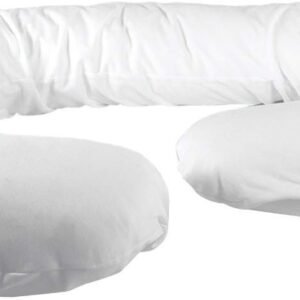 Betty Dain Stretch Jersey Pregnancy/Maternity Pillowcase C-Shape Compatible, 100% Cotton Jersey, Stretch Fabric, Machine Washable, 60" x 25" inches, White