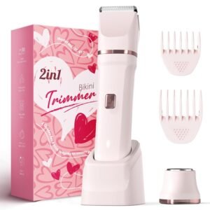 Bikini Trimmer for Women - Painless Electric Razors for Silk Skin,Cordless Body Shaver for Trip,Replaceable Lady Facial Razor, IPX7 Waterproof&Easy Cleaning, Ceramic Blade, Gifts for Her