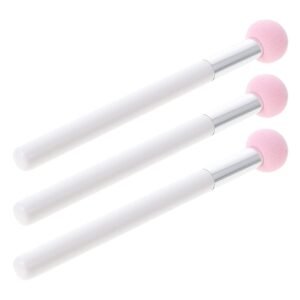 BinaryABC Foundation Sponge Powder Brush,Makeup Puff Makeup Brush Sponge Applicator Concealer Brush,3Pcs (Pink)