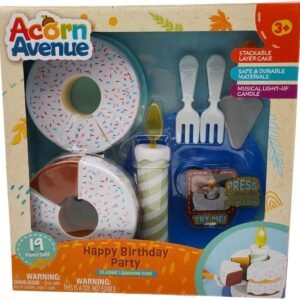 Birthday Party Play Kitchen Accessories Set 16-Piece, Play Dishes for Toddlers 1-3, with Plates Utensils Toy Dishes for Imaginative Roleplay