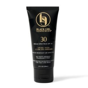 Black Girl Sunscreen SPF 30 for the Face & Body - Moisturizing Sun Protection, SPF 30, Sun Lotion for Women, Ultra Sheer, Travel Size, No White Cast for Melanin Rich Skin - 2 fl oz