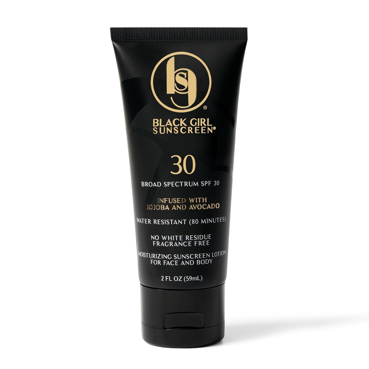 Black Girl Sunscreen SPF 30 for the Face & Body - Moisturizing Sun Protection, SPF 30, Sun Lotion for Women, Ultra Sheer, Travel Size, No White Cast for Melanin Rich Skin - 2 fl oz
