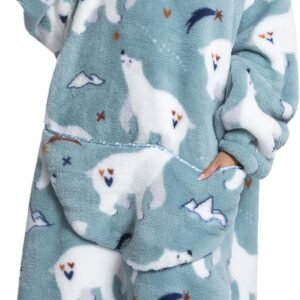 Blanket Hoodie, Long Hooded Blanket Sweatshirt as Birthday Gifts for Women Men, Long Wearable Blanket for Women Men.