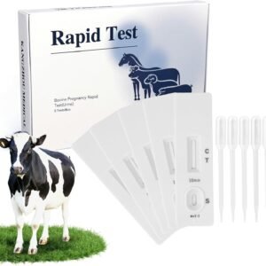 Bovine Pregnancy Test Kit - 5 Urine Tests, Rapid Results in 5-15 mins for Dairy & Beef Cows, Accurate Early Detection 18-90 Days Post-Breeding