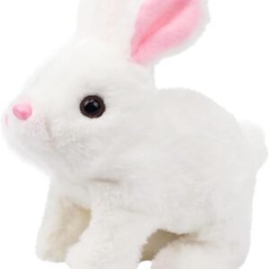 Bunby - My Realistic Bunny Toy, Interactive Bunny Realistic Bunny, Bunbi Realistic Bunny, Vitality Bliss Bunny, Jumping, Twitching, and Shaking Ears (White)