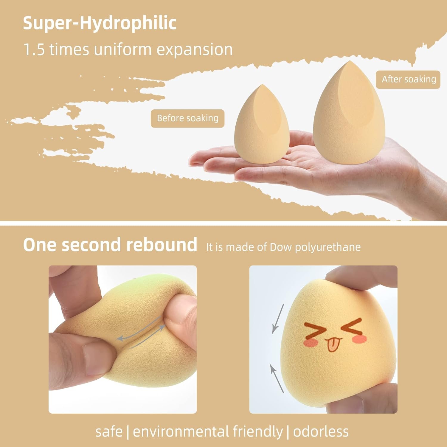 COSTICA Makeup Sponge, 4 Pcs Beauty Blender for Foundation Blending Sponge, Multi-colored Makeup Blender with Storage Box, Flawless for Liquid Cream and Powder - Image 2