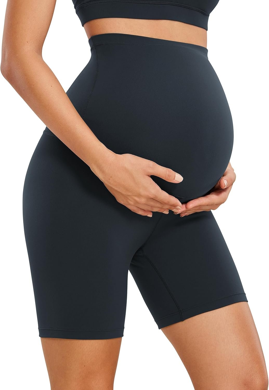 CRZ YOGA Butterluxe Maternity Biker Shorts 6" - Over The Belly Pregnancy Yoga Workout Womens Activewear Buttery Soft