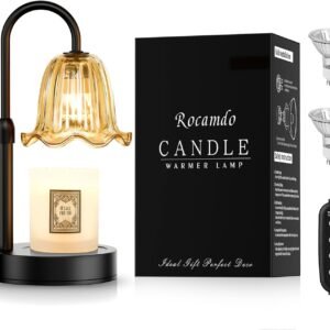 Candle Warmer Lamp with Timer, Birthday for Women Mom, House Warming Gifts Modern Farmhouse Home Decor, Dimmable Wax Melt Warmer for Jar Candles with 2 Bulbs (Amber)