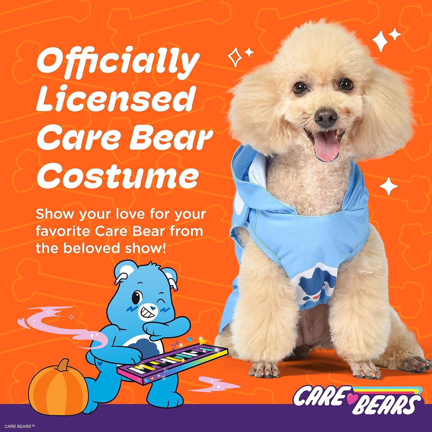 Care Bear for Pets Halloween Grumpy Bear Sleeveless Hoodie Dog Costume - Officially Licensed Halloween Costumes for Dogs, Size Medium - Image 2
