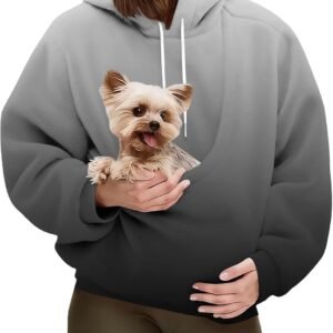 Cat Pouch Hoodie for Women & Men Oversized Dog Pouch Sweatshirt Pet Carrier Hoodies Kangaroo Pocket Hoodies