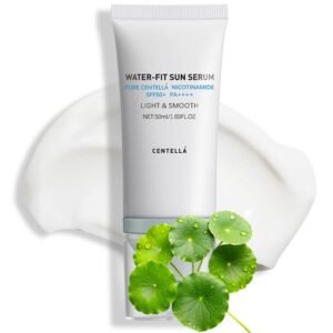 Centella Sunscreen SPF 50 PA++++, Hyalu Cica Water-Fit Sun Serum, Lightweight Sunscreen with Centella Asiatica, Hydrating & Non-Greasy Sun Protection for Sensitive Skin