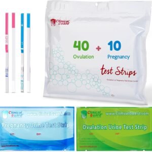 Clinical Guard Ovulation and Pregnancy Test Strips - 40 Ovulation Test Strips and 10 Pregnancy Test Strips, Ovulation Kit, Lh Test Strips, Ovulation Tests, Hcg Test Strips, Fertility Test for Women