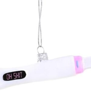 Cody Foster & Co Oh Shit Pregnancy Test Blown Glass Hanging Ornament GO-9620