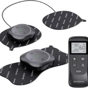 Comfytemp Wireless TENS Unit 30 Modes Muscle Stimulator for Pain Relief, FSA HSA Eligible 2 Packs Rechargeable TENS Machine with Remote, Pulse Muscle Stimulator for Back Shoulder Sciatica (4pads)