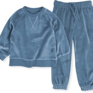 Cooper II People Packs - The Plush Organic Cotton Velour Sweatsuit, 2-Piece Top Pants Set, Baby and Toddler