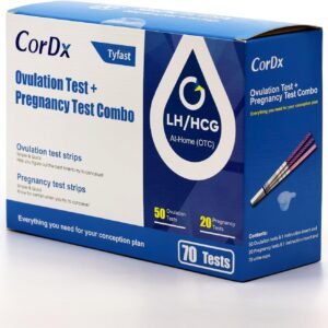 CorDx Ovulation + Early Detection Pregnancy Test Combo, Fertility and hCG Level Tracker Strips for Family Planning, Easy At Home Urine Testing, Clear and Fast Result with Over 99% Accuracy, 70 Tests