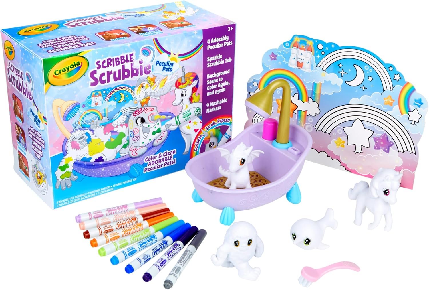 Crayola Scribble Scrubbie Peculiar Pets, Washable Pet Grooming Toy Set for Kids, DIY Toddler Arts & Crafts, Gifts for Girls & Boys, Ages 3+ - Image 2