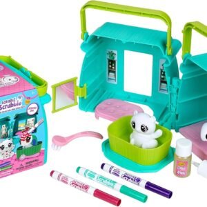 Crayola Scribble Scrubbie Pets Scented Spa, Animal Toy Playset, Includes Washable & Scented Markers, Gifts for Girls & Boys, Ages 3+