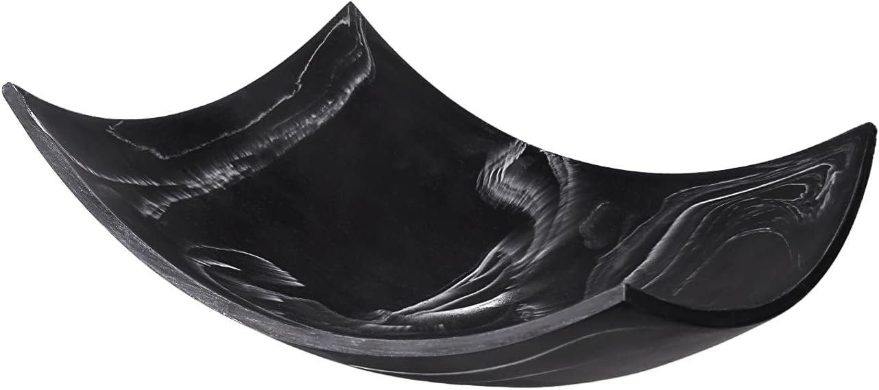 Creative Scents Black Marble Look Decorative Bowl, Coffee Table Decor for Living/Dining Room, Modern Black Catch-All Key Dish Decorations for Entryway, Black Decor - Fruit Bowl for Kitchen Counter