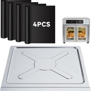 Crumb Tray Replacement Compatible with Emeril Lagasse 26 Qt Extra Large French Door Air Fryer, Crumb Tray with 4 Pcs Oven Liners Accessories for Emeril Lagasse 26 Qt Air Fryer