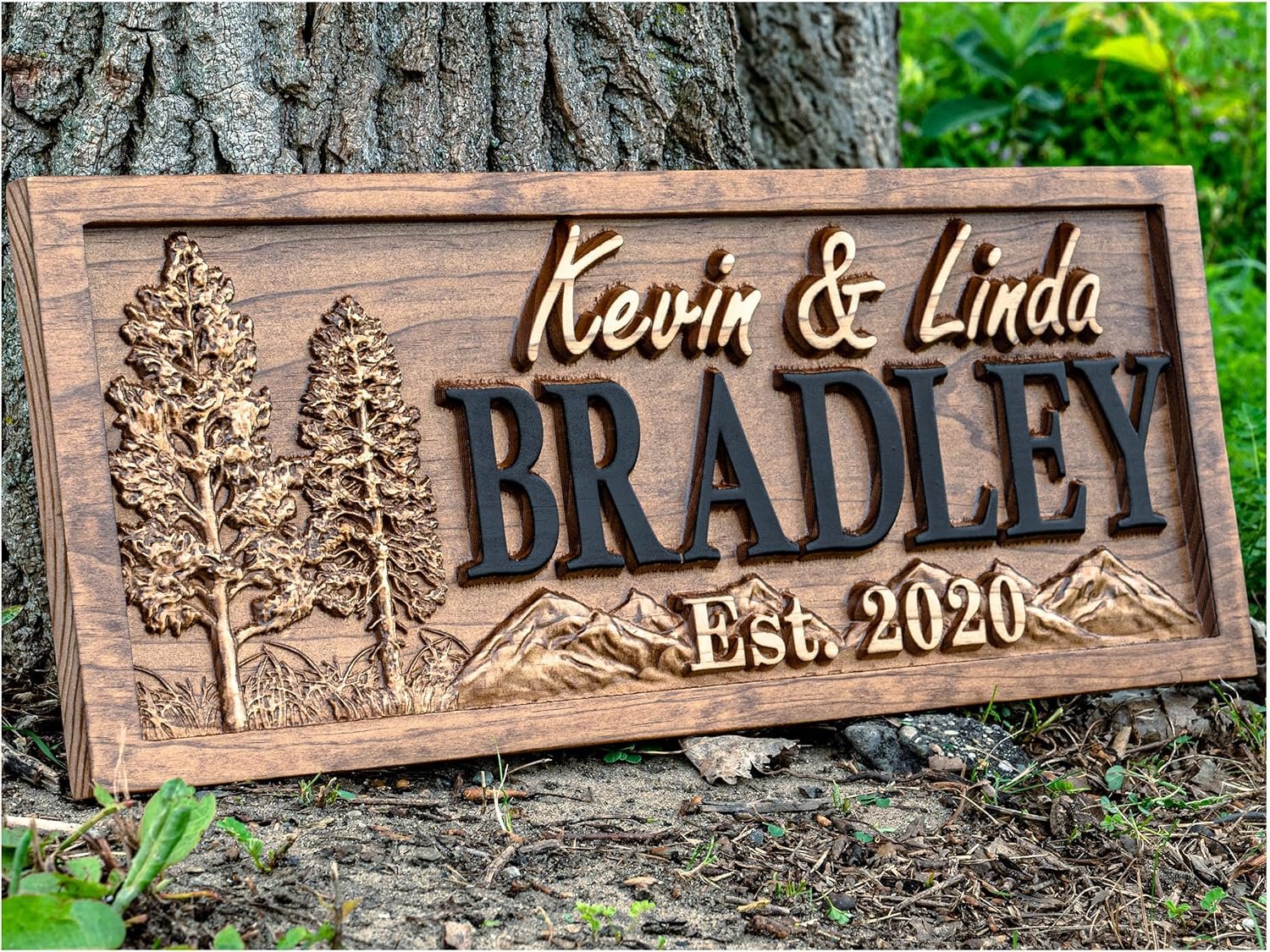 Custom Cabin Sign | Personalized Wood Sign | Cabin & Mountain Decor | Man Cave & Lake House Decor | Rustic 3D Cottage Sign | Family Name Sign - Image 2